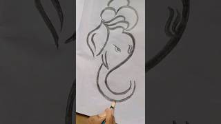 Ganesha Easy And Simple Quick Drawing  Ganpati Drawing Easy Steps  ganesh shorts [upl. by Brenden449]