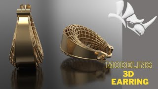 Earring Modeling With Rhinoceros3d jewellery earrings design rhino rhinotutorial tutorial [upl. by Peedus]