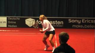 Sabine Lisicki amp Samantha Stosur double service game  Porsche Tennis Grand Prix 2011 [upl. by Dov]