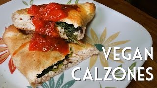 VEGAN CALZONES with Cashew quotRicotta Cheesequot [upl. by Nwhas]