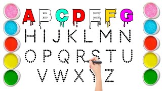 Abc a for apple b for ball c for cat learn alphabetical abcd NurseryKid dotted color kids video [upl. by Ahsila88]