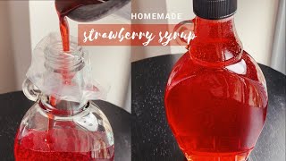 3 Ingredient Homemade Strawberry Syrup 🍓  How to make Strawberry Syrup for Cocktails Pancakes [upl. by Silisav632]