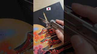 🇯🇵Japanese Flag  Mount Fuji Scratch Reveal What’s Hidden🌸🗻 japan painting art diy [upl. by Jeconiah]