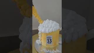 Gravitydefying beer mug theme cake themecake viralvideoviralshorts birthdaythemecake viral [upl. by Adora]