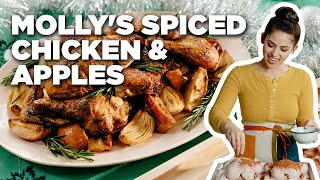 Molly Yehs Roasted Spiced Chicken and Apples  Girl Meets Farm  Food Network [upl. by Lahcym]