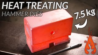 Blacksmithing  Heat treating hammer dies [upl. by Anelegna]