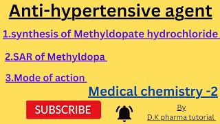 Antihypertensive agent  synthesis of methyldopate hydrochloride  SAR of methyldopa  U2  MC2 [upl. by Clayberg]