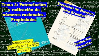 Potenciación y radicación de números racionalesPropiedadesLibro de Noveno año EGB EcuadorPagina16 [upl. by Refiffej]