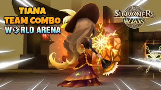 Tiana Team Combo in World Arena Ep 7  Summoners War [upl. by Liagabba]