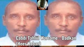 Cabdi Tahliil Warsame  Dadkan Hees Kaban [upl. by Ynad583]