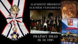 Slavnostní předávání státních vyznamenání  Pražský hrad 28101995 [upl. by Amadeo]