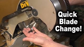 How to Change Blade on Miter Saw  Dewalt Model DW705 [upl. by Eceinwahs]