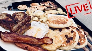 BLACKSTONE ULTIMATE PANCAKE MENU ON A FLAT TOP GRIDDLE  GoodMorning 140 Breakfast Vlog [upl. by Kelby]