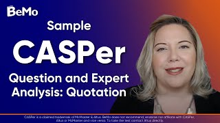 CASPer Test Question And Expert Answers Quotation  BeMo Academic Consulting [upl. by Barina]