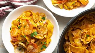 Pappardelle Pasta with Seafood Sauce Recipe ⁠ [upl. by Vanzant]