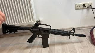 Tokyo Marui Colt M4 CAR15 MWS GBBR Blood Diamond in action  Airsoft shooting [upl. by Rust]