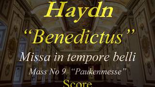 Haydn  Missa In Tempore Belli  Paukenmesse  5 Benedictus  Score [upl. by Goober804]