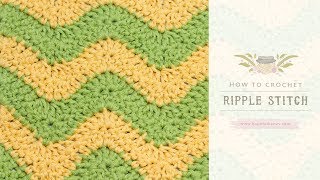 How To Crochet The Ripple Chevron Stitch  Easy Tutorial by Hopeful Honey [upl. by Ahteres]