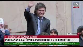 Momento histórico Cristina Kirchner proclamó a Javier Milei como nuevo presidente electo [upl. by Yxel888]