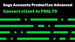 Sage Accounts Production UK — FRS Adjustments [upl. by Nwahsak]