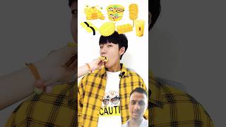 Random Yellow Food MUKBANG 🐝🍯shorts mukbang yellowfood eating funny eatingshow tiktok viral [upl. by Anivlem]