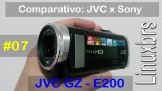 JVC GZ  E200 e Sony DCR  SR68  Especificações e analise  PTBR  Brasil [upl. by Porcia]