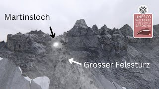 Animation Felssturz beim Martinsloch  Grosses Tschingelhorn GLGR [upl. by Eissej]