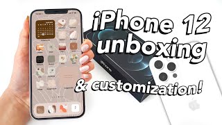 iPhone 12 Pro Max Unboxing amp Aesthetic iOS 14 Customization [upl. by Wilder]