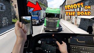 IDIOTS on the road 104  HIDDEN ADMIN Banning people  Real Hands Funny moments  ETS2 Multiplayer [upl. by Dranek]