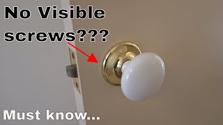 Remove door handle  knob without screws visible 2 [upl. by Livi]