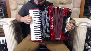 ESOP3472RD  Red E Soprani Circus Line 3472 Piano Accordion 34 72 1199 [upl. by Eidna]