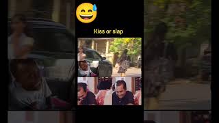 Kiss or slap trending dance pushpa drama entertainment viralvideo love comedy viralshorts [upl. by Ylim]