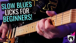 5 SLOW BLUES Guitar Licks For BEGINNERS  and WHY they work [upl. by Susejedairam]