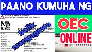 paano kumuha ng oec exemption online 2024 sa poeabalik manggagawa oec oec online [upl. by Ahsinik]