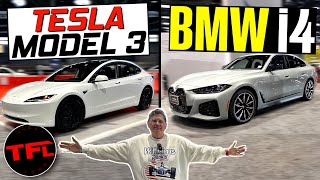 New Tesla Model 3 Highland VS New BMW i4 One Of These EVs Is Clearly The Better Car [upl. by Acinad]