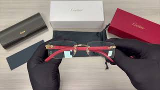 Cartier Wood Rimless Eyeglasses  C Décor  CT0052o 006 [upl. by Ahsiuqat]