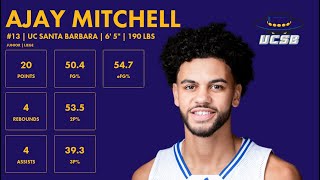 Ajay Mitchell  2024 NBA Draft Scouting Highlights  UC Santa Barbara [upl. by Eirrotal]