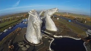 The Kelpies Two giant horse head sculptures unveiled in Scotland [upl. by Felike]