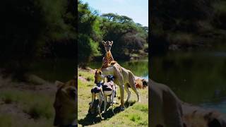 A Lioness Shows Kindness to a Strange Creature Leaving the Giraffe in Shock wildwonders [upl. by Torrie]