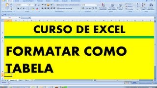 Curso de Excel Como inserir e FORMATAR TABELA estilo linha coluna concurso [upl. by Hsizan905]