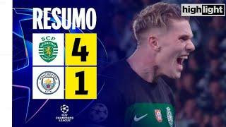 Man City vs sporting 14  Full highlights  all goals  UCL 202425  champions league [upl. by Eneleahs631]