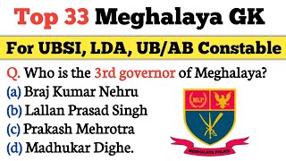 Meghalaya GK 2024 for MLP DSC amp LDA Etc [upl. by Allix]