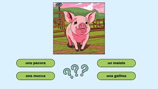 Animali della fattoria quiz 🐓🐖 Farm Animals in Italian Quiz [upl. by Ihcego]