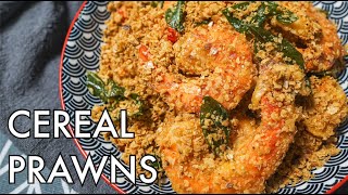 Singapore Cereal Prawns  super easy buttery crispy prawns [upl. by Adikam619]