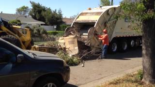 Fresno Operation Clean Up 2015 Part 2 with Mc Neilus Rear Loader  Street Sweeper Action [upl. by Notsehc]