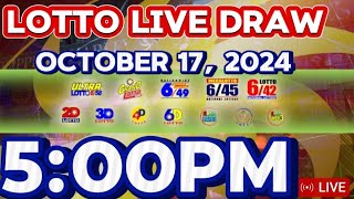 PCSO LOTTO 5PM DRAW RESULT TODAY OCTOBER 172024 [upl. by Niltiak]