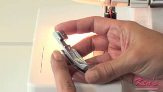 How to use the Brother SA213 Serger Gathering Foot [upl. by Nosahc]