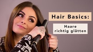 Haare glätten mit Glätteisen Hair Tutorial [upl. by Sacken132]