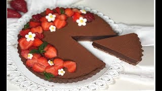 Crostata al cioccolato con fragole RICETTA FACILE [upl. by Swift]