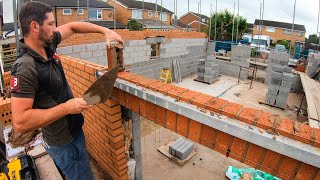 Bricklaying  Soldier Course over a lintel  part 6 [upl. by Noseimaj]